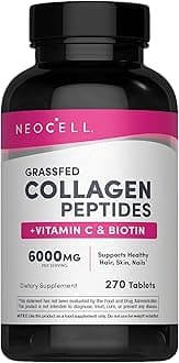 NeoCell Collagen Peptides Pills | 270 Caplets | with Vitamin C and Biotin | Grass Fed Bovine | Hair, Skin, & Nails | for Women and Men