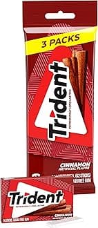 Trident Cinnamon Sugarfree Chewing Gum 3 x 14 Stick Multipack