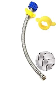 12 Inch Toilet Supply Line Extension, 3/8” Female Compression x 7/8” Female Ballcock Thread, Flexible Toilet Connector Hose with Installation Wrench