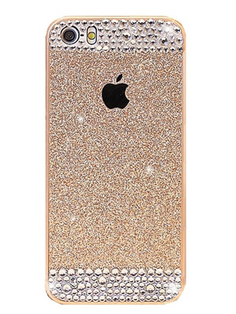 Plus Case,Iphone 6/6S Plus (5.5") Case,TAIYANYU174; Gold Bling Rhinestone Diamond Crystal Glitter Bling Hard Case Cover Shell Phone Case for Iphone 6/6S Plus 5.5 Inch with Soft Clean Cloth(Gold(hard case))