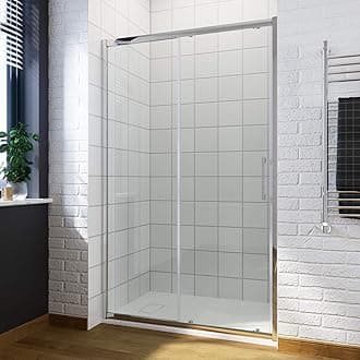 ELEGANT 1600 x 700mm Sliding Shower Enclosure with Anti Slip Resin Tray + 90mm Free Waste 8mm Easy Clean Safety Glass Shower Cubicle Screen Panel