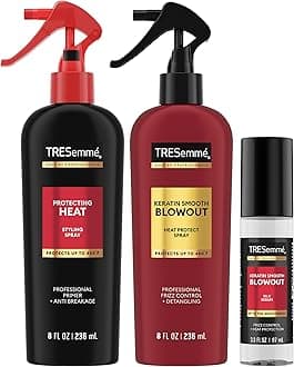 Blowout Products for Hair with 450°F Heat Protection & Frizz Control – Keratin Smooth Blowout Spray & Silk Serum + Protecting Heat Spray (3 Piece Set)