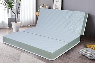 Springtek Foldable Mattress | 2 Layer High Density & Gel Memory Foam Folding Mattress | Guest Bed Gadda | Floor/Travelling/Portable Mattresses | 5 Inch King Size Cot Mattress | 72x72 Inch