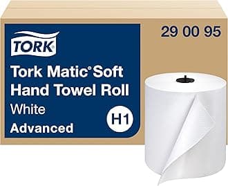 Matic Soft Hand Towel Roll, White, Advanced, H1, Long-Lasting, High Absorbency, High Capacity, 1-Ply, 6 Rolls x 900 ft, 290095
