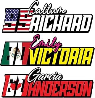 Custom Racing Signature Sticker Personalized Name Racing Flag Waterproof Vinyl Decal for Water Bottles, Tumblers, Laptops, Hard Hat, Cars, Kindle - Gifts for Kids, Girl, Boy