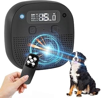 Tetra Ultrasonic Dog Bark Deterrent Devices, Rechargeable Anti Barking Device for Dogs with Sensor & 60ft Remote Control, Adjustable Bark Stopper Indoor Outdoor