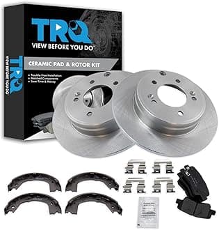 TRQ Rear Brake Pad & Rotor Kit Compatible with 12-14 Hyundai Azera 11-15 Sonata 12-15 Optima