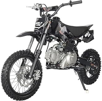X-PRO Bolt 125 Dirt Bike with Automatic Transmission, Electric Start, Big 14"/12" Tires! (Black)