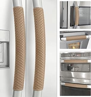Refrigerator Door Handle Covers, Set of 6, Performance Appliance Handle Covers, Non-Slip Fridge Door Handle Covers, Keep Your Kitchen Clean, Microwave Oven Dishwasher door Handle Protectors(Brown)
