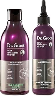 Dr. Groot Thickening Shampoo & Scalp Treatment Set for Hair Loss – Clinical Results with Biotin and Rosemary for Hair Thinning, Shedding, Scalp Repair and Treatment