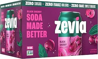 All Natural Soda, Black Cherry Zero, 12 Fl Oz (Pack of 6)