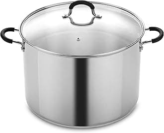 Cook N Home Stockpot Large Pot Induction Pot with Lid Professional Stainless Steel 20 Quart, Dishwasher Safe with Stay-Cool Handles
