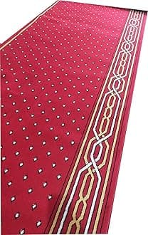 Carpet Mahal Washable Zanamaz Rolls for Prayer and Hall Size 4x50 feet Runner 0.5 inch Thickness, (Multi)