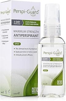 – Maximum Strength Antiperspirant Spray 50 ml, 1-Pack, Strong Deodorant for Excessive Sweating & Hyperhidrosis, Anti Sweat Spray, Unscented