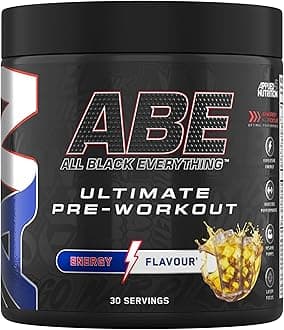 Applied Nutrition ABE Pre Workout - All Black Everything Pre Workout Powder, Energy & Physical Performance with Citrulline, Creatine, Beta Alanine (375g - 30 Servings) (Energy Flavour)