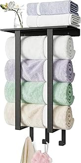 Towel rack with shelf