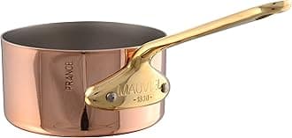 Mauviel M'Minis Polished Copper & Stainless Steel Sauce Pan With Brass Handle, 3.5-in, Made in France