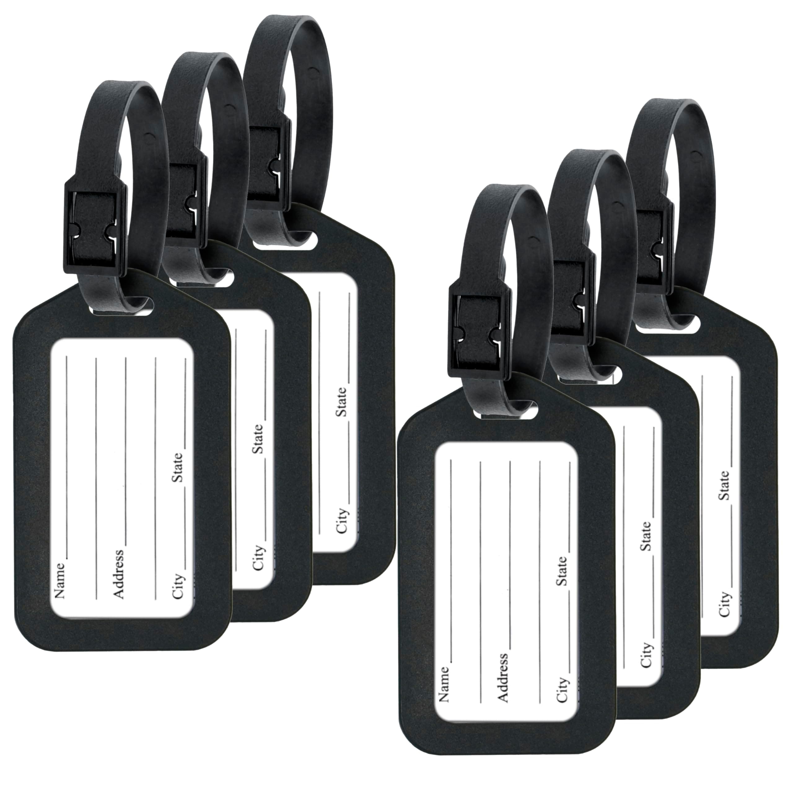 6 Pack Luggage Tag With Black Strap