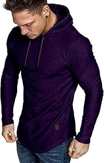 - Mens Fashion Athletic Hoodies Sport Sweatshirt Solid Color Fleece Pullover