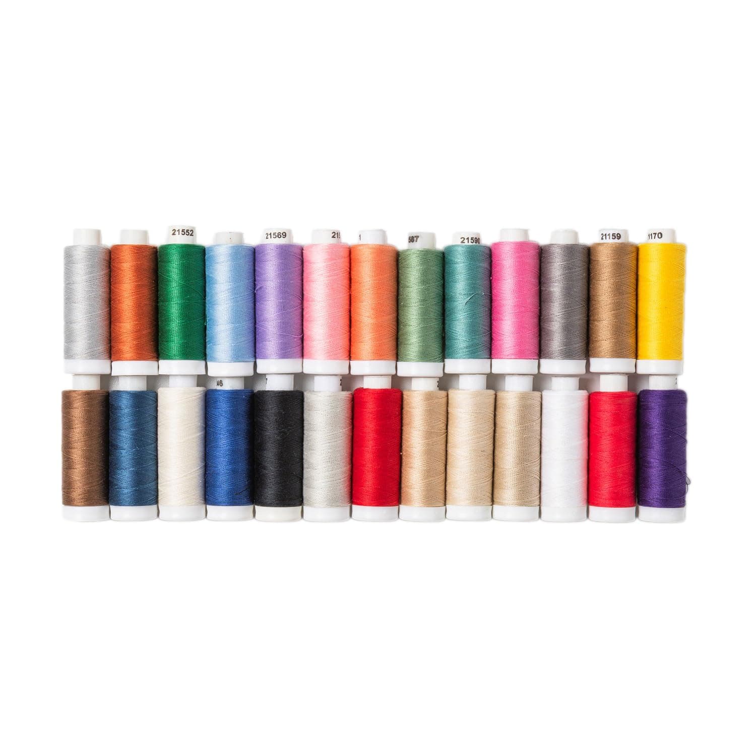 100% Cotton Essential Thread Set - 26 Spools 220 Yards Each with Carrier