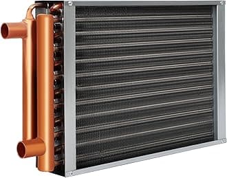 16 x 18 Heat Exchanger Water To Air, Copper Ports for Outdoor Wood Furnaces, Residential Heating and Cooling, and Forced Air Heating