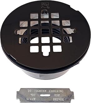 Westbrass D206P-5-12 2" No-Caulk PVC Compression Shower Drain with 4-1/4" Round Grid Cover, Oil Rubbed Bronze (5-Pack)