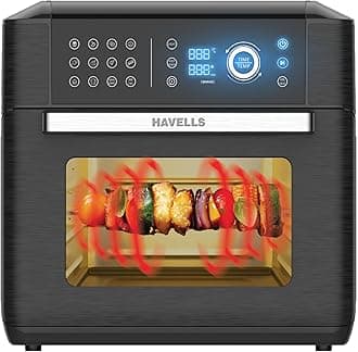 - Avanza Multi Function Air Fryer Oven 15L|1700W|Digital Touch Control|14 Pre-Sets|Aerocrisp Technology|Includes Skewer Set,Rotisserie Fork,Mesh,Baking Tray|2Yr Door Step Warranty by Havells