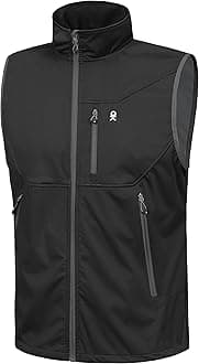 Men's Lightweight Softshell Vest Windproof Sleeveless Jacket for Travel Hiking Running Golf