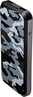 mophiepowerstation prime10 - Portable Power Bank with 10,000mAh Internal Battery, 18W USB-C PD Fast Charging, Charge 3 Devices Simultaneously, LED Power Indicator - Black & White Camo