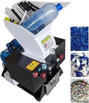 Electric Plastic Shredder Crusher Machine Heavy Duty Plastic Bottle Granulator Shredding Equipment Alloy Blades 50-100KG/H High-Capacity for Recycling, Granulation 2.2KW 220V