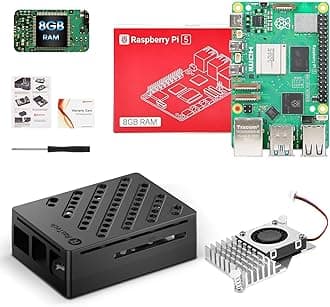 RasTech Raspberry Pi 5 8GB RAM Kit with Pi 5 Case, Active Cooler, Screwdriver and Raspberry Pi 5 8GB Board Included