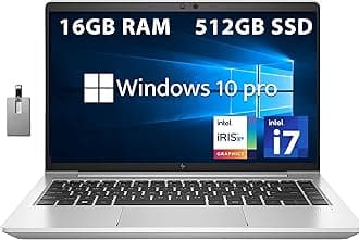 HP 2022 EliteBook 640 G9 14" FHD Business Laptop, 12th Gen i5-1235U, 16GB RAM, 512GB PCIe SSD, Backlit Keyboard, Fingerprint Reader, 720p Camera, Wi-Fi 6E, Win 10 Pro, Silver, 32GB SnowBell USB Card