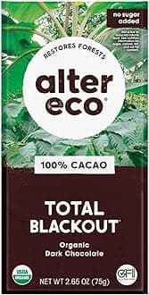 Alter Eco | Dark Chocolate Bars | Pure Dark Cocoa, Fair Trade, Organic, Non-GMO, Gluten Free (Total Blackout)