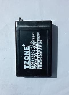 - Sealed Lead Acid Rechargeable Battery 4V (Pack of 1) Select (0.4Ah, 0.5Ah, 1Ah, 1.5Ah, 2Ah) Ampere-Hour Size- (2Ah)