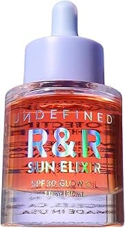 R&R Sun Elixir SPF 30 – Multitasking Glow Oil with Vitamin C, Water-Resistant Sunscreen, Rose & Vanilla Scent to brighten and protect face, body, hair from UV damage