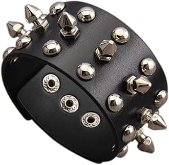 GelConnieLeather Cuff Bracelet Punk Braided Bracelets Rock Leather Wristbands Faux Mens Leather Bracelet Gothic Viking Bangle Adjustable Wrap Bracelet for Women, Men