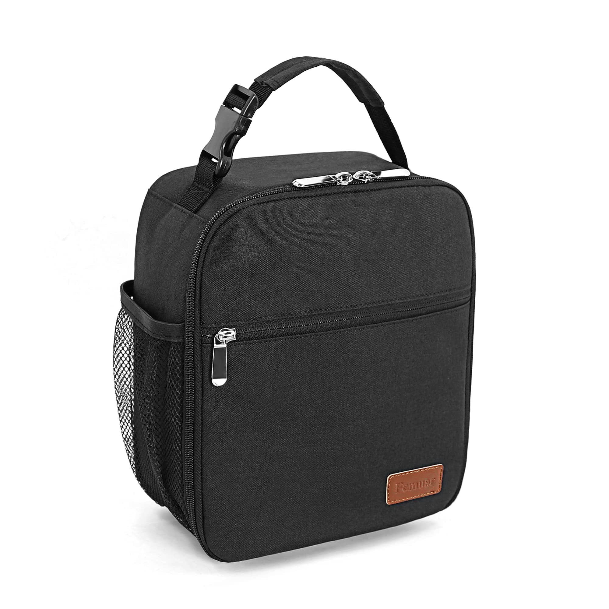 Lunch bag for Men Women Adults Small for Office Work Picnic - Reusable Portable Lunchbag, Black