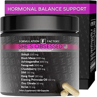 Formulation Factory Hormone Balance for Women - She's Obsessed Vitality Complex with Maca Root & Ashwagandha - Libido & Mood Support - 120 Capsules, 2 Month Supply
