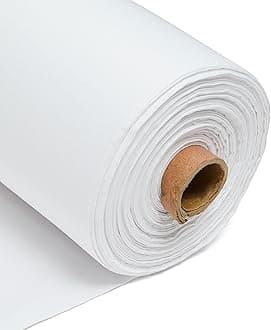 100% Cotton Fabric 60 Inch 150cm Wide 150GSM Material for Sewing, Dressmaking, Quilting, Curtain Linings, Pillowcases & Totes Fabric by The Half Metre by Discount Fabrics LTD(White, 25m)