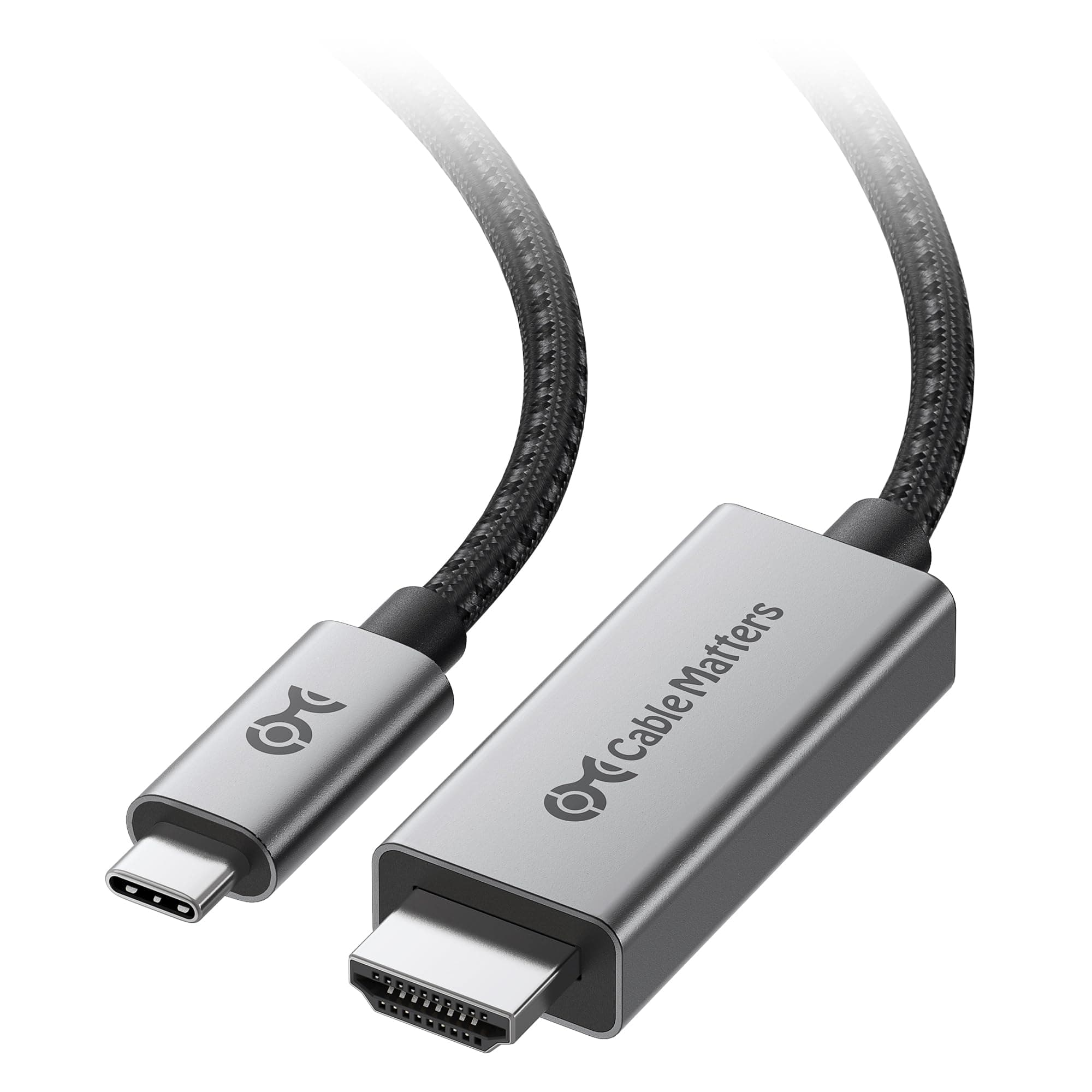 Cable Matters 48Gbps 8K USB C to HDMI 2.1 Cable 6 ft, Support 4K 240Hz and 8K 60Hz HDR - Thunderbolt 3, Thunderbolt 4, USB4 Compatible with iPhone 15 - Max Resolution on Any MacBook is 4K 60Hz