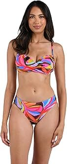 La Blanca Women's Over The Shoulder Wrap Bikini Swimsuit Top