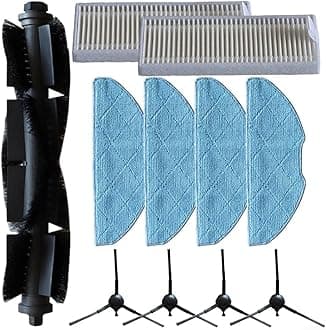 Main Brush and Accessory Kit for Eureka Lvac Voice Nuo, Comes with Side Brushes, Filters, and Mop Cloth for Effective Home Cleaning (A)