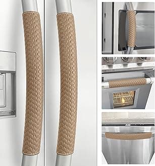 Refrigerator Door Handle Covers, Set of 5, Performance Appliance Handle Covers, Non-Slip Fridge Door Handle Covers, Keep Your Kitchen Clean, Microwave Oven Dishwasher door Handle Protectors(Brown)