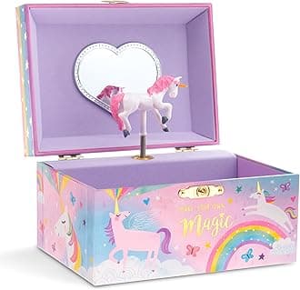 Jewelkeeper Girls Unicorn Jewellery Box with Spinning Unicorn, Cotton Candy Magical Horse Design, Beautiful Dreamer Tune, Kids Musical Jewellery Box fir Girls Birthday Presents