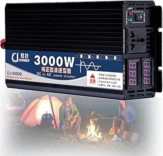 3000 4000 5000 Watt Inverter Pure Sine Wave DC 12V 24V 48V 60V to 110V 220V AC Power Inverters with LCD Display Car Inverter Solar Power Inverters for Vehicles Home,3000W-12Vto110V