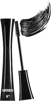 - IT Cosmetics Superhero Mascara Black – Volumizing & Lengthening, Buildable Volume, Hydrolyzed Collagen, Biotin, Peptides, Lifting & Curling Formula, Super Black Pigment, Suitable for Sensitive Eyes