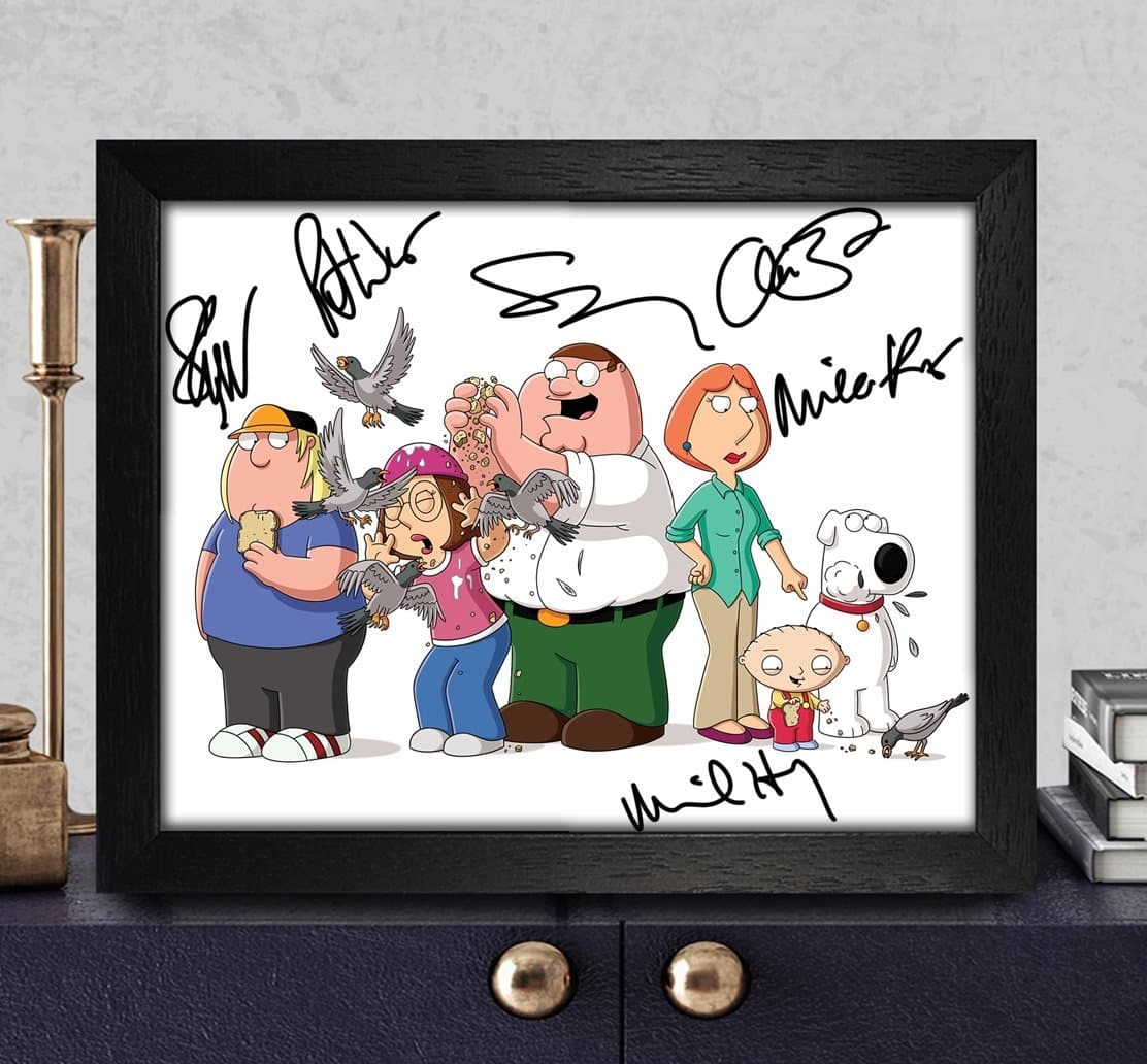 Seth MacFarlane, Mila Kunis, Seth Green, Alex Borstein, Mike Henry & Patrick Warburton Signed Autographed Photo 8x10 Reprint RP PP - Family Guy