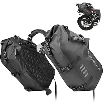 Rhinowalk Motorcycle Saddlebags 48L(24L*2) Waterproof Motorbike Side Bags, Travel Luggage Panniers with Shoulder Strap for Adventure & Sport Motorcycle Racks, 1 Pair