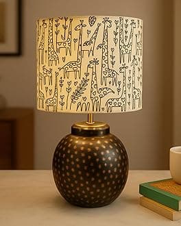 Homesake® Ginger Jar Antique LED Table Lamp Hammered Oil-Rubbed Bronze Metal for Living Room Family Bedroom, (Savannah)