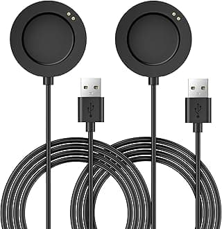 TiMOVO Charger Cable Compatible with Xiaomi Watch S3/H1/S2, [2 Pcs] 3.3ft/100cm Replacement Magnetic USB-C Charging Dock Cable Cord fit Xiaomi Watch Accessories - Black